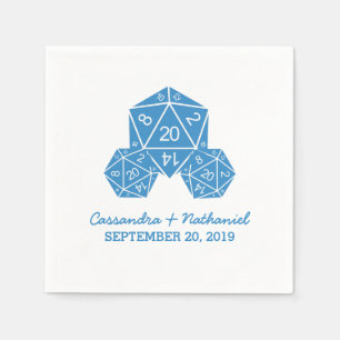 Serviette En Papier Papier Mariage bleu D20 dés