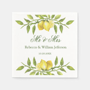 Serviette En Papier Papier Mariage citrons et verdure