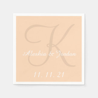 Serviette En Papier Papier Mariage couleur simple Peach