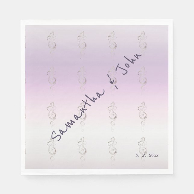 Serviette En Papier Papier Mariage de lavande frais (Devant)