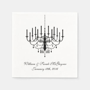 Serviette En Papier Papier Mariage de lustre noir