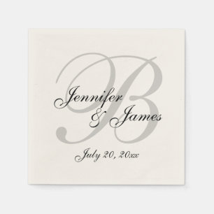Serviette En Papier Papier Mariage Ecru classique Napkin