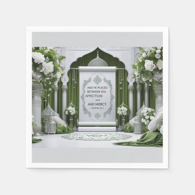 Serviette En Papier Papier Mariage islamique Napkin (Devant)