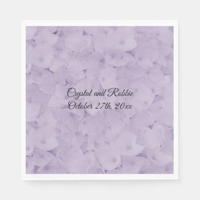 Serviette En Papier Papier Mariage Lavender Hydrangea (Devant)