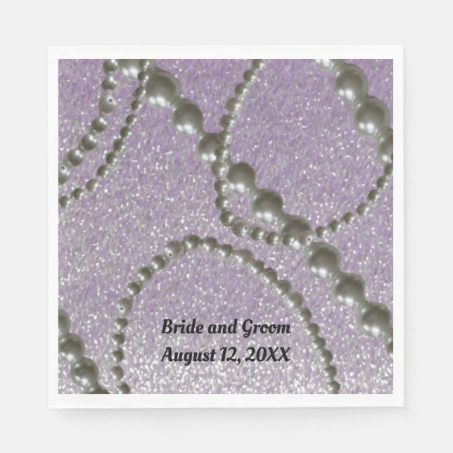 Serviette En Papier Papier Mariage Mauve en métal Fleck Pearl (Devant)