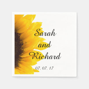 Serviette En Papier Papier Mariage moderne tournesol