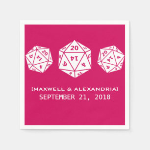 Serviette En Papier Papier Mariage Pink D20 Dice Gamer