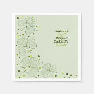 Serviette En Papier Papier Mariage Pois shamrock