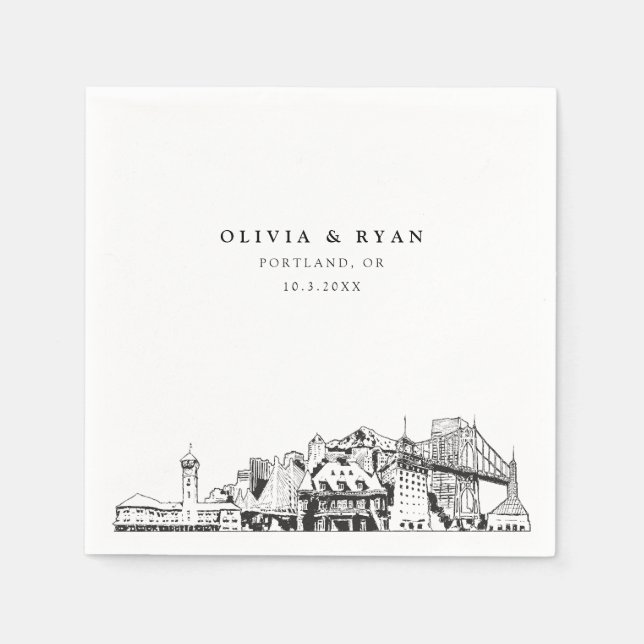 Serviette En Papier Papier Mariage Portland Cocktail Napkin (Devant)