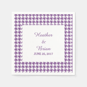 Serviette En Papier Papier Mariage pourpre Houndstooth