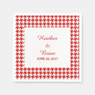 Serviette En Papier Papier Mariage Red Houndstooth