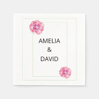 Serviette En Papier Papier Mariage rose
