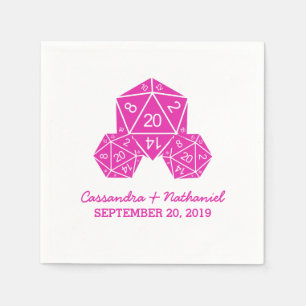 Serviette En Papier Papier Mariage rose D20 dés