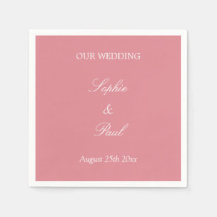 Serviette En Papier Papier Mariage rose et bleu élégant