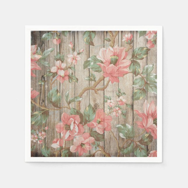Serviette En Papier Papier Mariage Rustique Spring Blossoms (Devant)