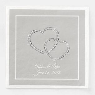 Serviette En Papier Papier Mariage-serviettes deux coeurs