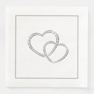 Serviette En Papier Papier Mariage-serviettes deux coeurs