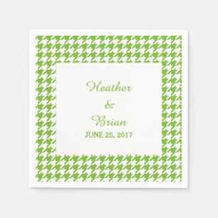 Serviette En Papier Papier Mariage vert Houndstooth