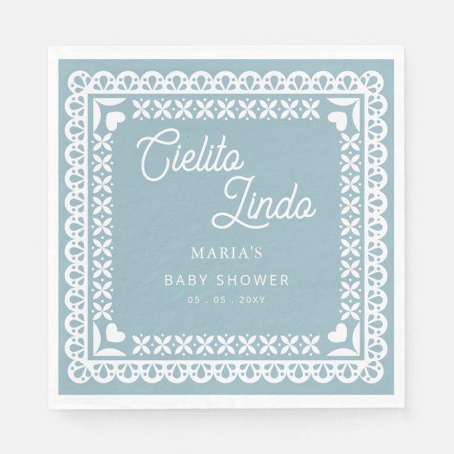 Serviette En Papier Papier mexicain Picado Cielito Lindo Baby shower (Devant)