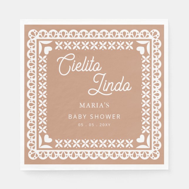 Serviette En Papier Papier mexicain Picado Cielito Lindo Baby shower (Devant)