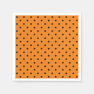 Serviette En Papier Papier mignon points oranges et noirs Halloween