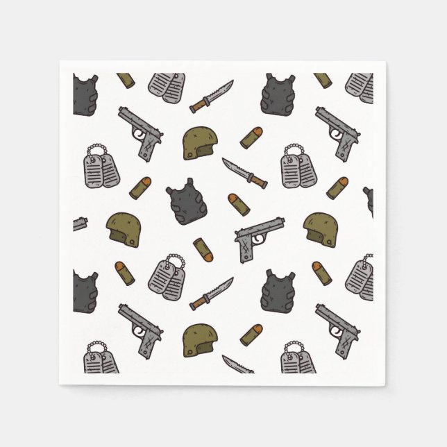 Serviette En Papier Papier Militaire (Devant)