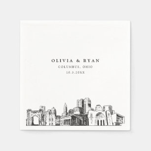 Serviette En Papier Papier minimaliste Mariage Columbus Ohio