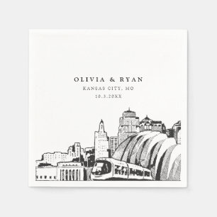 Serviette En Papier Papier minimaliste Mariage Kansas City