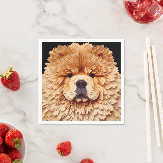 Serviette En Papier PAPIER MIRAGE Red Chow (En situation)