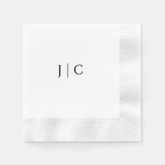 Serviette En Papier Papier Monogramme moderne Napkin | PERSONNALISABLE