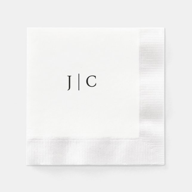Serviette En Papier Papier Monogramme moderne Napkin | PERSONNALISABLE (Devant)
