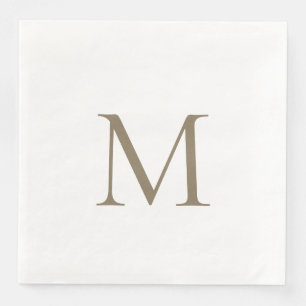 Serviette En Papier Papier Monogramme Or Simple Napkin