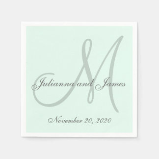 Serviette En Papier Papier Monogramme Pastel Personnalisé