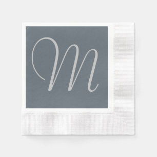 Serviette En Papier Papier Monogramme Simple Et Chic Personnalisé Napk