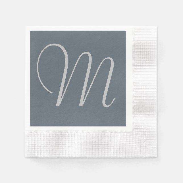 Serviette En Papier Papier Monogramme Simple Et Chic Personnalisé Napk (Devant)