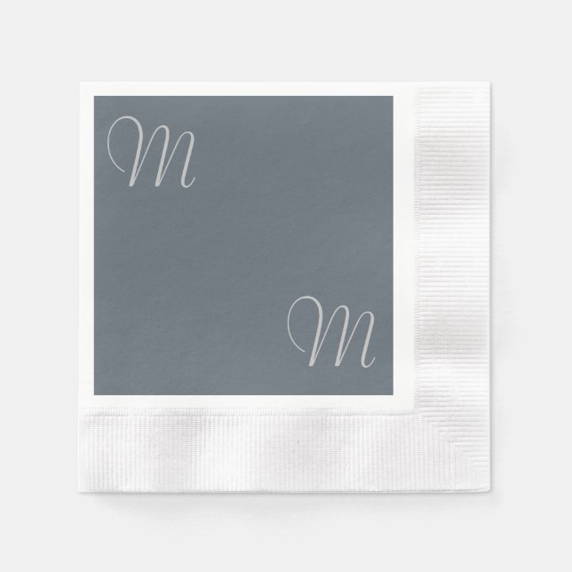 Serviette En Papier Papier Monogramme Simple Et Chic Personnalisé Napk (Devant)