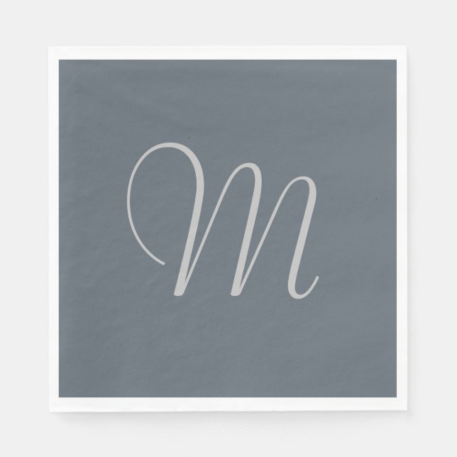 Serviette En Papier Papier Monogramme Simple Et Chic Personnalisé Napk (Devant)