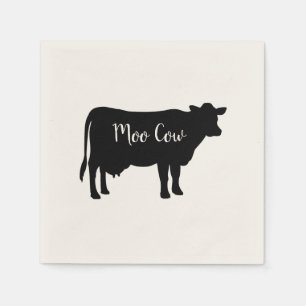 Serviette En Papier Papier Moo Cow Barnyard Party
