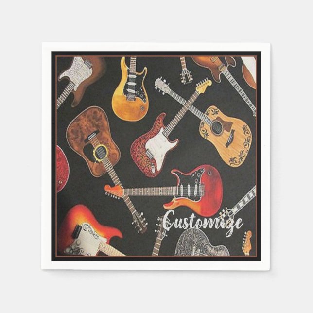Serviette En Papier Papier Motif de guitare (Devant)