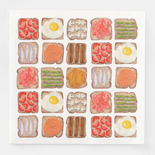 Serviette En Papier Papier Motif de petit-déjeuner