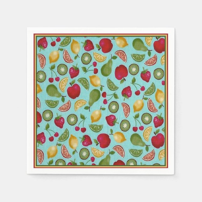 Serviette En Papier Papier Motif Fruit Fun (Devant)