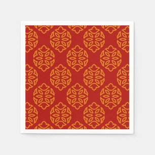 Serviette En Papier Papier Motif or rouge chinois sans joint