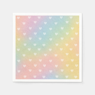 Serviette En Papier Papier Motif Pastel Ombre Hearts
