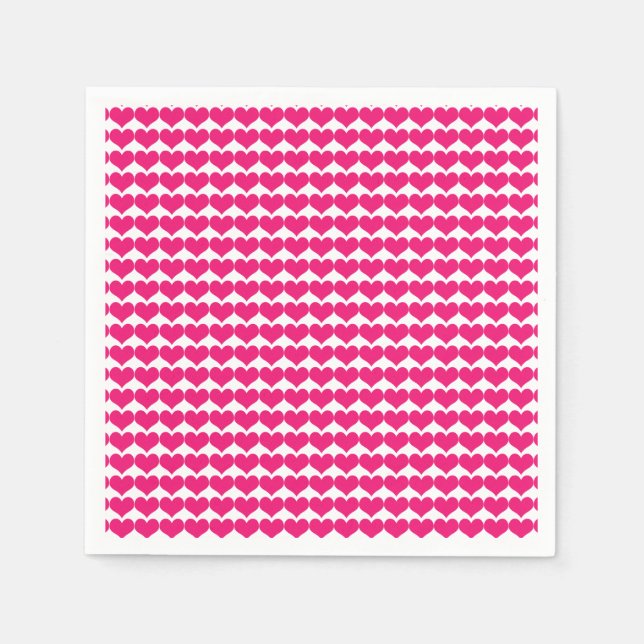Serviette En Papier Papier Motif Pink Coeurs mignons (Devant)