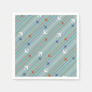 Serviette En Papier Papier Motif Retro Avion
