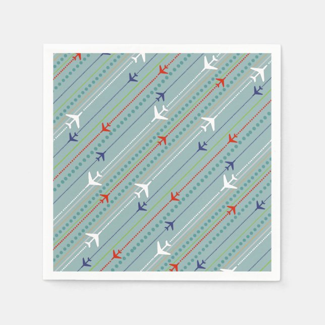Serviette En Papier Papier Motif Retro Avion (Devant)