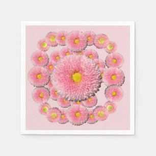 Serviette En Papier Papier Motif rose marguerite