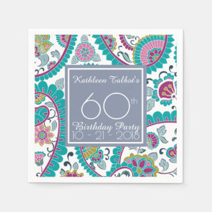 Serviette En Papier Papier N de fête d'anniversaire de Boteh Paisley