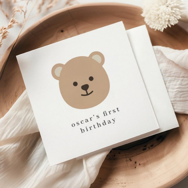 Serviette En Papier Papier Napkin (Teddy Bear Face Paper Napkin)
