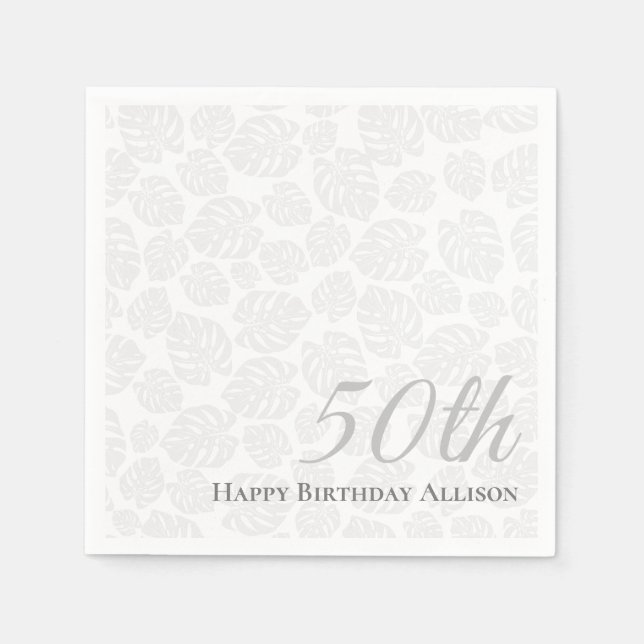 Serviette En Papier Papier Napkin 50e anniversaire Palm Leaf (Devant)